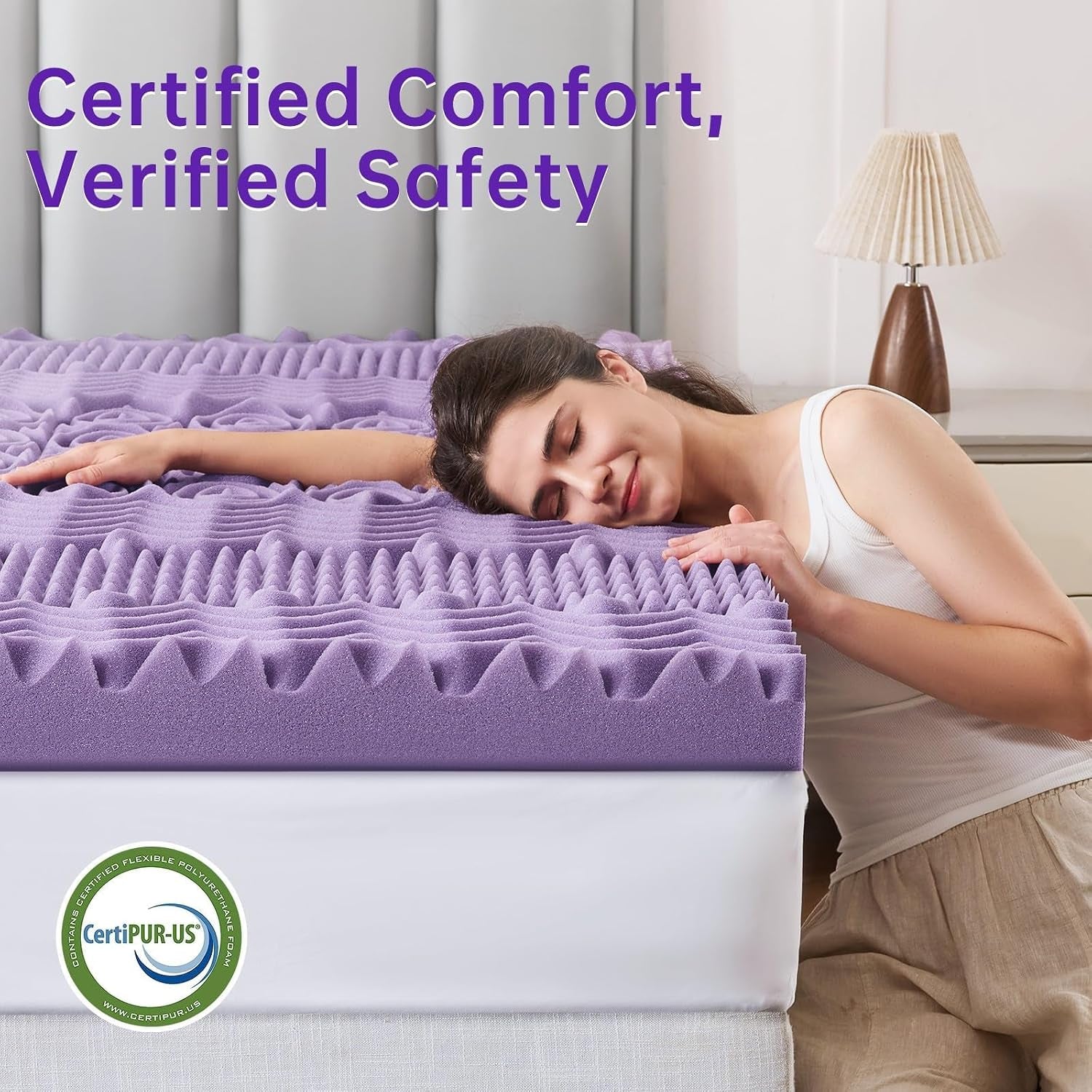 3-inch-7-zone-queen-mattress-topper-egg-crate-memory-foam-mattress-topper-queen-size-for-back-pain-lavender-gel-infused-bed-pad-certipur-us-and-oeko-tex-certification-60-80
