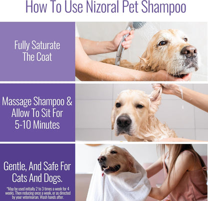 Nizoral Ketoconazole Pet Shampoo for Dogs and Cats, 16 Oz, 1% Ketoconazole, 2% Chlorhexidine Gluconate, Antifungal, Antimicrobial Support, Skin Health, Odor Control, Dog Itching Skin Relief Shampoo5