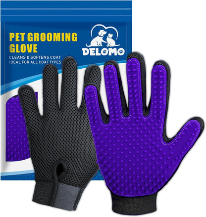 Pet Hair Removal Glove with 255 Silicone Tips for Dogs & Cats, 1 Pair Blue | 2-In-1 Deshedding & Massage Mitt, 5-Finger Flexible Design, for Bathing & Grooming, Safe for Long/Short/Curly Hair Pets13