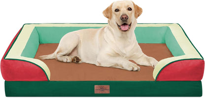 Comfort Expression Orthopedic Dog Bed for Extra Large Dogs with Bolster | Waterproof Dog Couch Bed with Washable Cover & Non-Slip Bottom, Supportive Egg Crate Foam XL Pet Bed, 42X30 Inch181