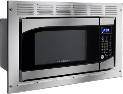 0.9 Cu. Ft. RV Microwave Stainless Steel | 900W, 10 Power Levels, 6 Express Cook Presets, Instant Start, Child Safety Lock, Removable Glass Turntable1