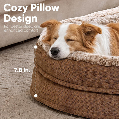 FUKUMARU Large Thickened Dog Couch Bed, Orthopedic, Waterproof & Washable | Heavy Duty Dog Sofa with 4" Extra-Thick Egg-Crate Foam, Relieves Joint Pressure, Fully Removable, Fits Medium to Large Dogs4