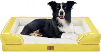 Comfort Expression Orthopedic Dog Bed for Extra Large Dogs with Bolster | Waterproof Dog Couch Bed with Washable Cover & Non-Slip Bottom, Supportive Egg Crate Foam XL Pet Bed, 42X30 Inch151