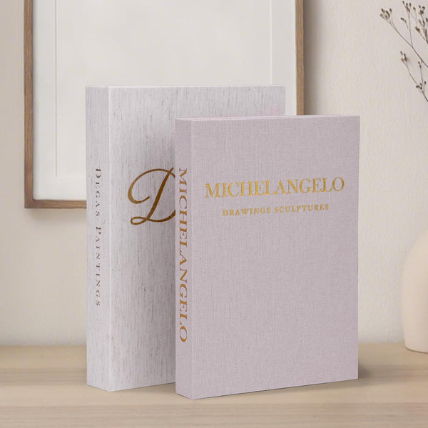 3 Pack Linen Decorative Books for Home Decor Coffee Table Book Boxes | Modern Linen, Ivory, Pink Tones with Hollow Design Chic Storage Box Keepsakes in 3 Sizes for Gifts, Shelves, Living Rooms8