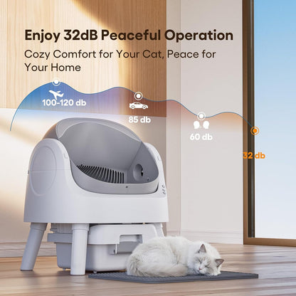 Self Cleaning Cat Litter Box, Automatic Litter Box for Multiple Cats, Integrated Safety Protection with Open-Top Design7