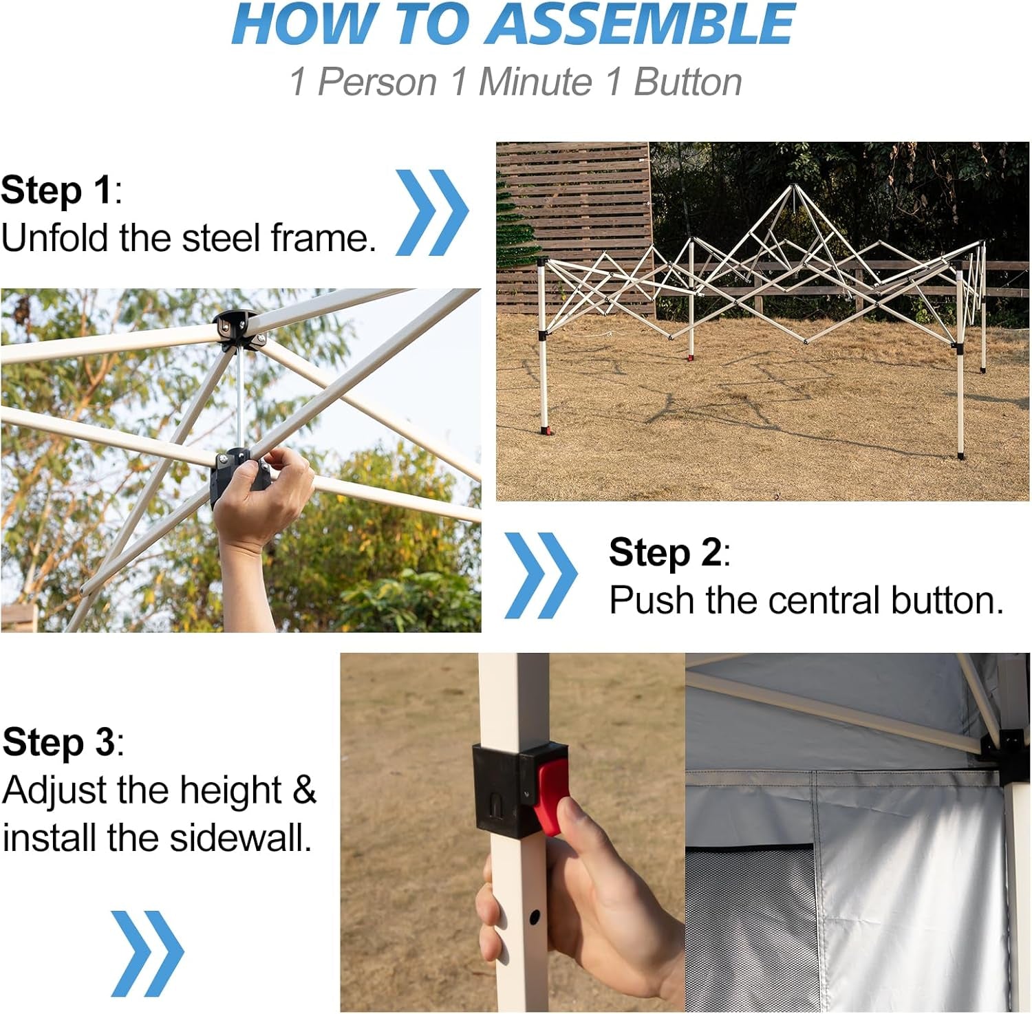 10x10-pop-up-canopy-tent-1-button-push-setup-canopy-tent-with-1-sidewall-adjustable-height-instant-portable-shelter-portable-roller-bag-easy-outdoor-sun-shade-for-events-4-weight-bags-blue