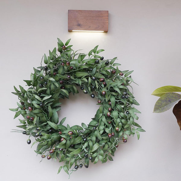 Olive Wreath 26 Inch Wreaths for Front Door with Purely Handmade Realistic Dense Olive Leaf Olive Berry, Elegant Home Decor Wreath Ideal for Front Door, Hallways, Any Area You Want to Brighten6