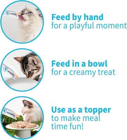 100Tubes Cat Treat Lickable, Omega-3 Fish Oil for Skin and Coat Health Squeezable Creamy Purée Cat Treat Real Chicken Puree Lickables Bulk Wet Squeeze Treats for Kittens Healthy Grain-Free6