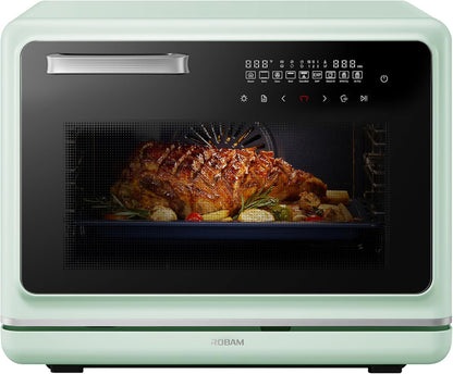 R-Box Pro Countertop Combi Steam Oven Green, Air Fryer Toaster Oven with EXP, 1.2 Cu. Ft. XL Capacity, 1800W Steam Fry Technology, 86-446°F Precision, 32 Presets, Easy-To-Clean Enamel Interior1