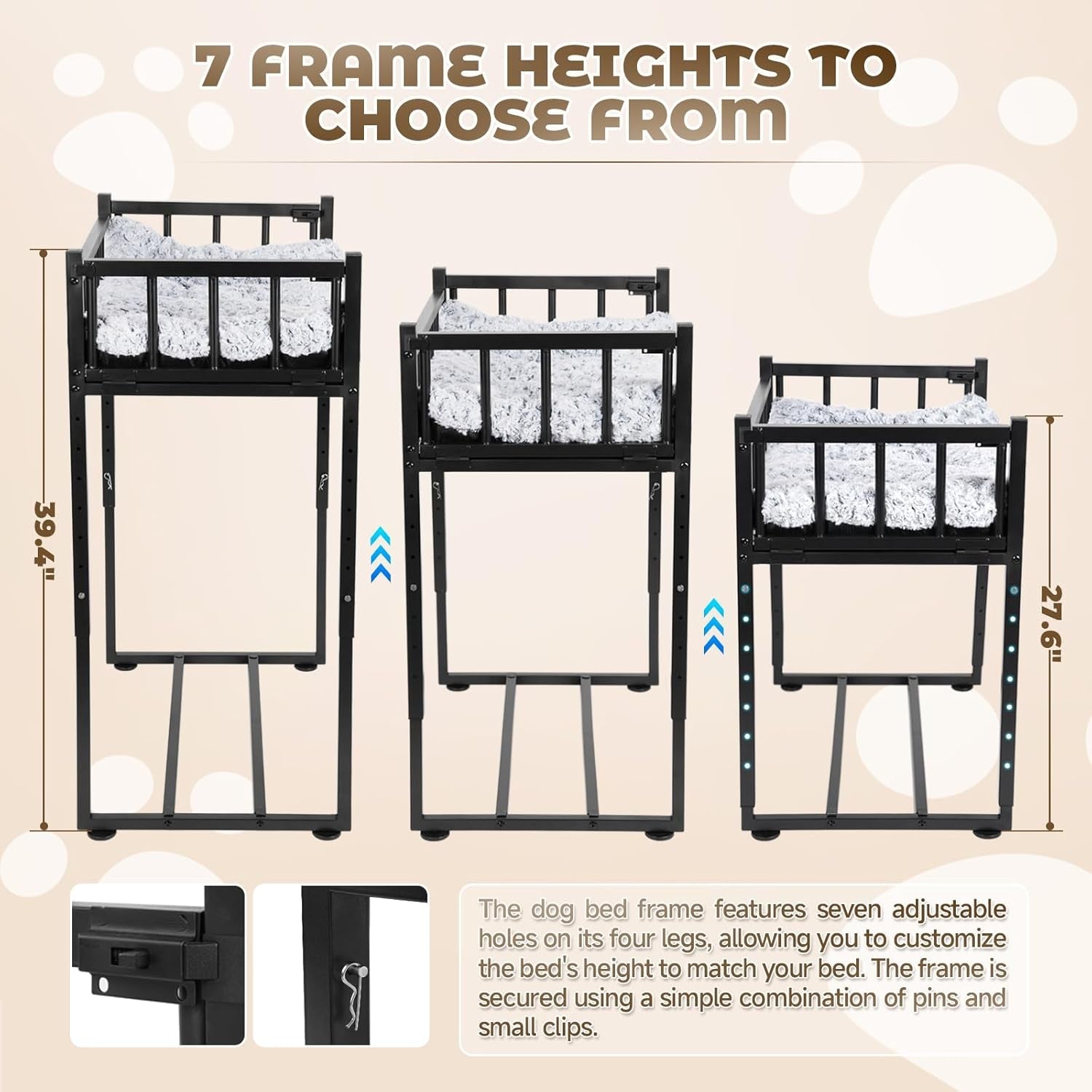 beside-dog-bed-and-mattress-set-metal-three-sided-fence-pet-dogs-bed-frame-adjustable-height-dogs-bed-extension-attachment-for-human-bed-for-small-medium-puppy25-5l-x-17-7w