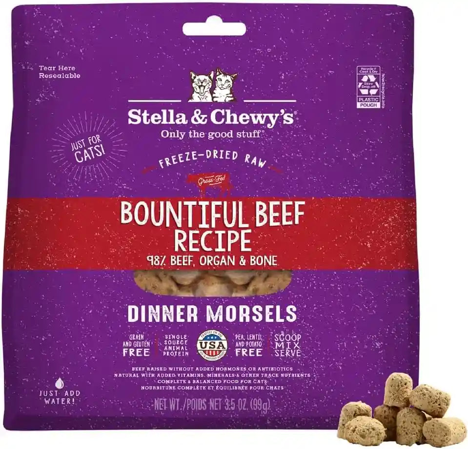 stella-chewys-freeze-dried-raw-cat-dinner-morsels-premium-chicken-recipe-with-98-cage-free-meat-organs-natural-grain-free-cat-kitten-food-made-in-usa-3-5-oz