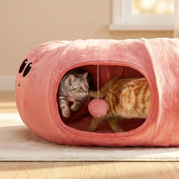 Cat Tunnel Bed with 20 Cat Toys, Collapsible Play Tunnel for Indoor Cats, Kitten Toys for Indoor Kittens, Octopus Shaped2