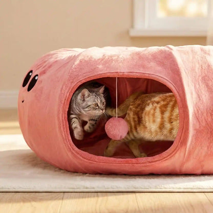 Cat Tunnel Bed with 20 Cat Toys, Collapsible Play Tunnel for Indoor Cats, Kitten Toys for Indoor Kittens, Octopus Shaped2
