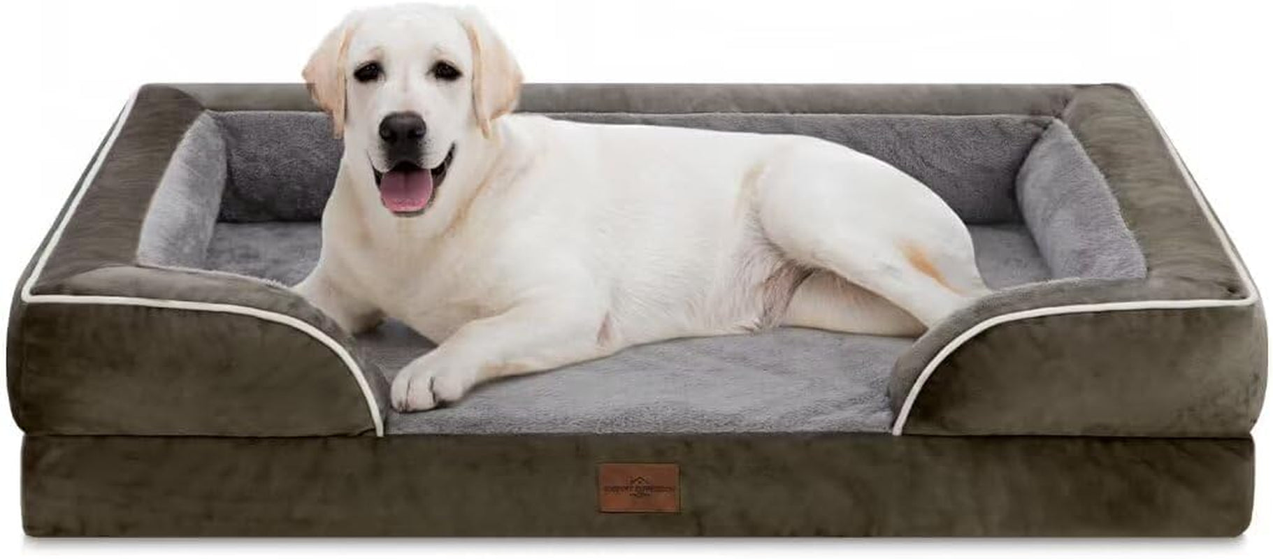 comfort-expression-orthopedic-dog-bed-for-extra-large-dogs-with-bolster-waterproof-dog-couch-bed-with-washable-cover-non-slip-bottom-supportive-egg-crate-foam-xl-pet-bed-42x30-inch