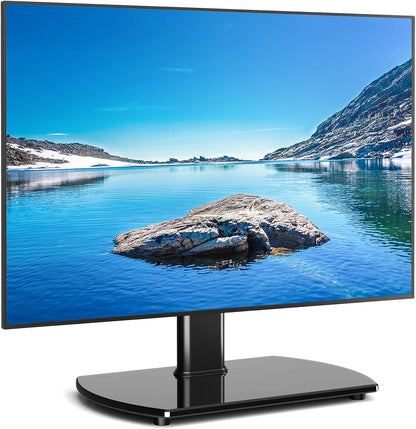 Universal Swivel TV Stand for 27-50 55 60 Inch Tvs | Height Adjustable Tabletop TV Stand Holds up to 88 Lbs, Pedestal TV Stand with Tempered Glass Base, Replacement TV Mount1