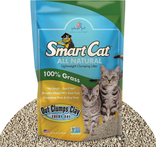 Smartcat All Natural Clumping Cat Litter, 20 Pound (320Oz 1 Pack) - Alternative to Clay and Pellet Litter - Chemical and 99% Dust Free - Unscented and Lightweight1