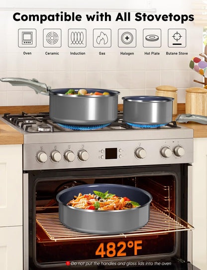 Pro  Ceramic Pots and Pans Set & 2026 Upgraded Hybrid 3-Ply Stainless Steel Frypan, 2X Non Stick, High Heat Sear, PFAS PTFE PFOA Free Non Toxic Induction Cookware,Removable Handle,Oven Safe,12Pc9
