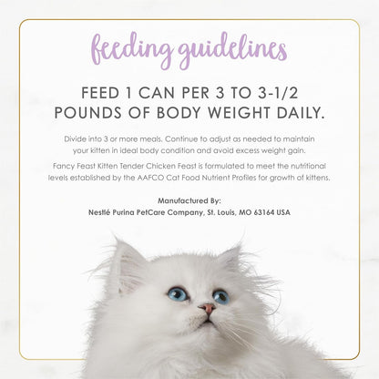 Purina Fancy Feast Kitten Tender Chicken Feast Wet Kitten Food Pate - (Pack of 24) 3 Oz. Cans8