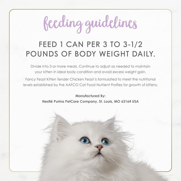Purina Fancy Feast Kitten Tender Chicken Feast Wet Kitten Food Pate - (Pack of 24) 3 Oz. Cans8