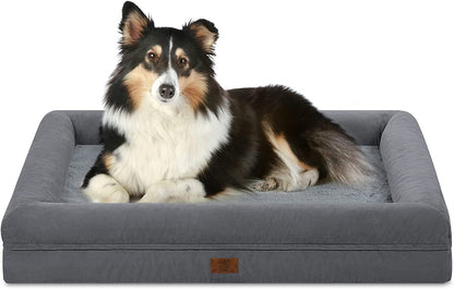 XL Orthopedic Waterprood Dog Bed for Extra Large Size Dogs | 360 Degree Bolster Support, Egg Crate Foam, Waterproof Liner, Non-Slip Bottom, Machine Washable Cover, 45 X 35 Inch20