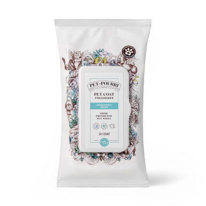 Poo-Pourri Pawsitively Fresh Deodorizing Pet Wipes – Quick Cleaning Wipes for Dogs & Cats – Plant Based Ingredients – Vet Recommended – Cleaner Odor Remover Wipes for Paw, Fur & Skin Soothing1