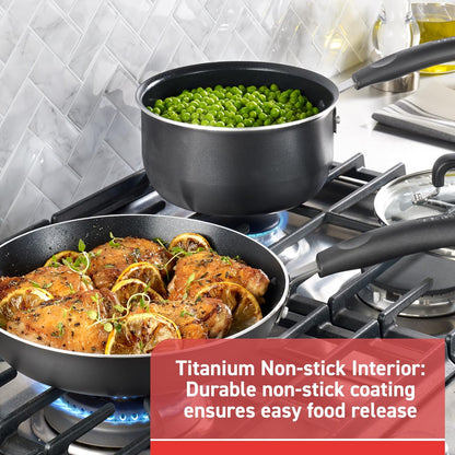Signature Nonstick Pots and Pans Set 12 Piece, Oven Broiler Safe 350F, Kitchen Cookware Set W/Fry Pans, Saucepans, Saute Pan, Dutch Oven, Griddle, Kitchen, Home, Dishwasher Safe, Black3