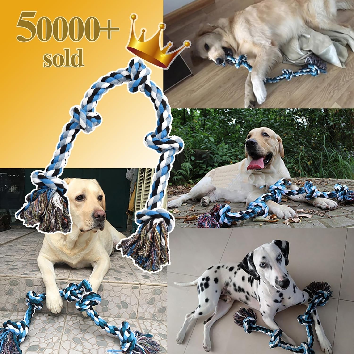 lechong-dog-toys-for-aggressive-chewers-tough-rope-chew-toys-for-large-and-medium-dog-3-feet-5-knots-indestructible-cotton-rope-for-large-breed-dog-tug-of-war-dog-toy-teeth-cleaning
