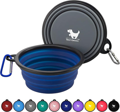 Collapsible Dog Bowls for Travel, 2-Pack Dog Portable Water Bowl for Dogs Cats Pet Foldable Feeding Watering Dish for Traveling Camping with Carabiners, BPA Free (Grey&Black, Small (Pack of 2))10