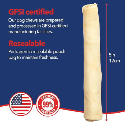 Pet Factory 100% Made in USA Beefhide Chip Rolls Dog Rawhide Chews, Thick, Dog Chews Long Lasting from American Cattle, Dog Chew Bones, 5 Inches (Pack of 22)4