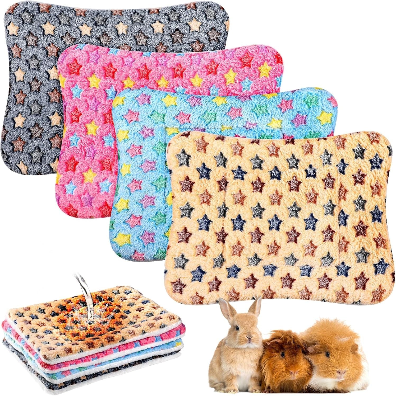 haull-4-pcs-waterproof-guinea-pig-bedding-soft-dog-cat-bed-crate-mat-small-animal-plush-cage-liners-rabbit-bunny-kennel-pad-reversible-cozy-pee-thickened-hamster-padtie-dyed-13-x-10-inch