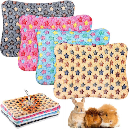 Haull 4 Pcs Waterproof Guinea Pig Bedding Soft Dog Cat Bed Crate Mat Small Animal Plush Cage Liners Rabbit Bunny Kennel Pad Reversible Cozy Pee Thickened Hamster Pad(Tie Dyed,13 X 10 Inch)12