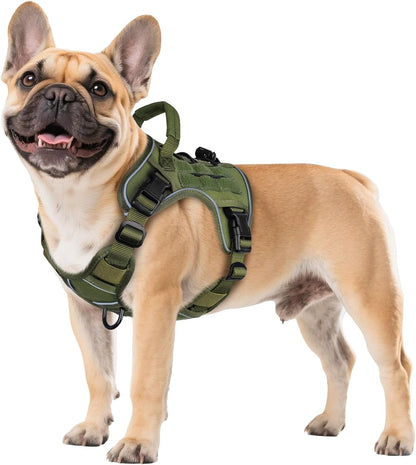 WINGOIN Tactical Dog Harness for Large Dogs, Heavy Duty No Pull Dog Harness with Handle, Adjustable Reflective Military K9 German Shepherd Big Size Dog Vest for Walking, Training, Hunting, Green (L) | with Handle,Adjustable Reflective,Green Military K9 Style,Big Size Dog Vest,For German Shepherd,For Walking Training Hunting39
