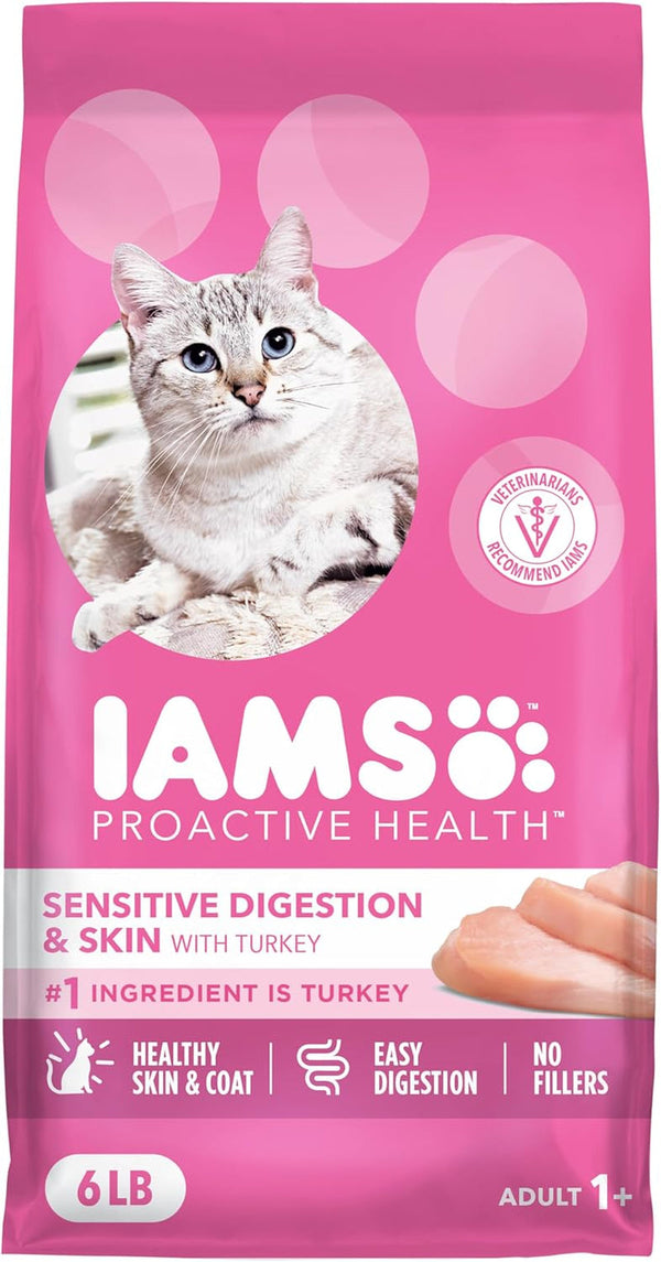 IAMS Proactive Health Sensitive Digestion Dry Cat Food, Turkey, 13 Lb | Veterinarian-Recommended, Real Turkey #1 Ingredient, Prebiotics & Fiber Blend, Omega 6 & 3 for Coat Shine11