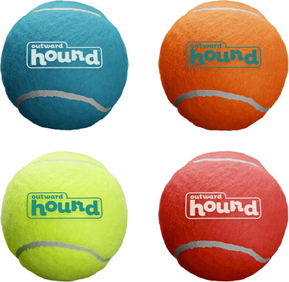 Outward Hound Squeaker Ballz – Squeaky Tennis Balls for Dogs under 50 Lbs, Interactive Dog Toy for Fetch & Training, Medium (2.5"), 4‑Pack10