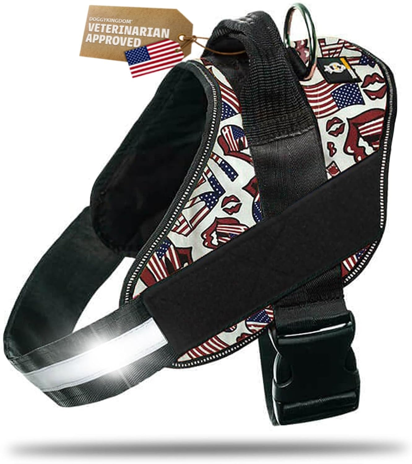 doggykingdom-no-choke-dog-harness-with-handle-and-patch-panels-adjustable-reflective-dog-vest-for-small-sized-dog-blue-s