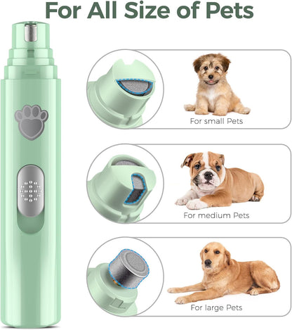 VIWIK Dog Nail Grinder, 2-Speed Rechargeable Dog Nail Trimmers for Large Medium & Small Dogs, Upgrade Professional Electric Pet Paws Grooming, Quiet Puppy Grooming Tool, for Dogs Cats2