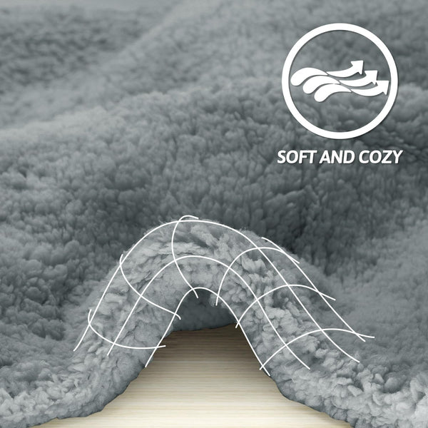 Furrybaby Dog Blanket Soft Dog Blankets for Large Dogs Puppy Essentials Washable Sherpa Fleece Cat Blanket 32X40 Inches for Bed Furniture Couch Sofa (Medium, Grey)2