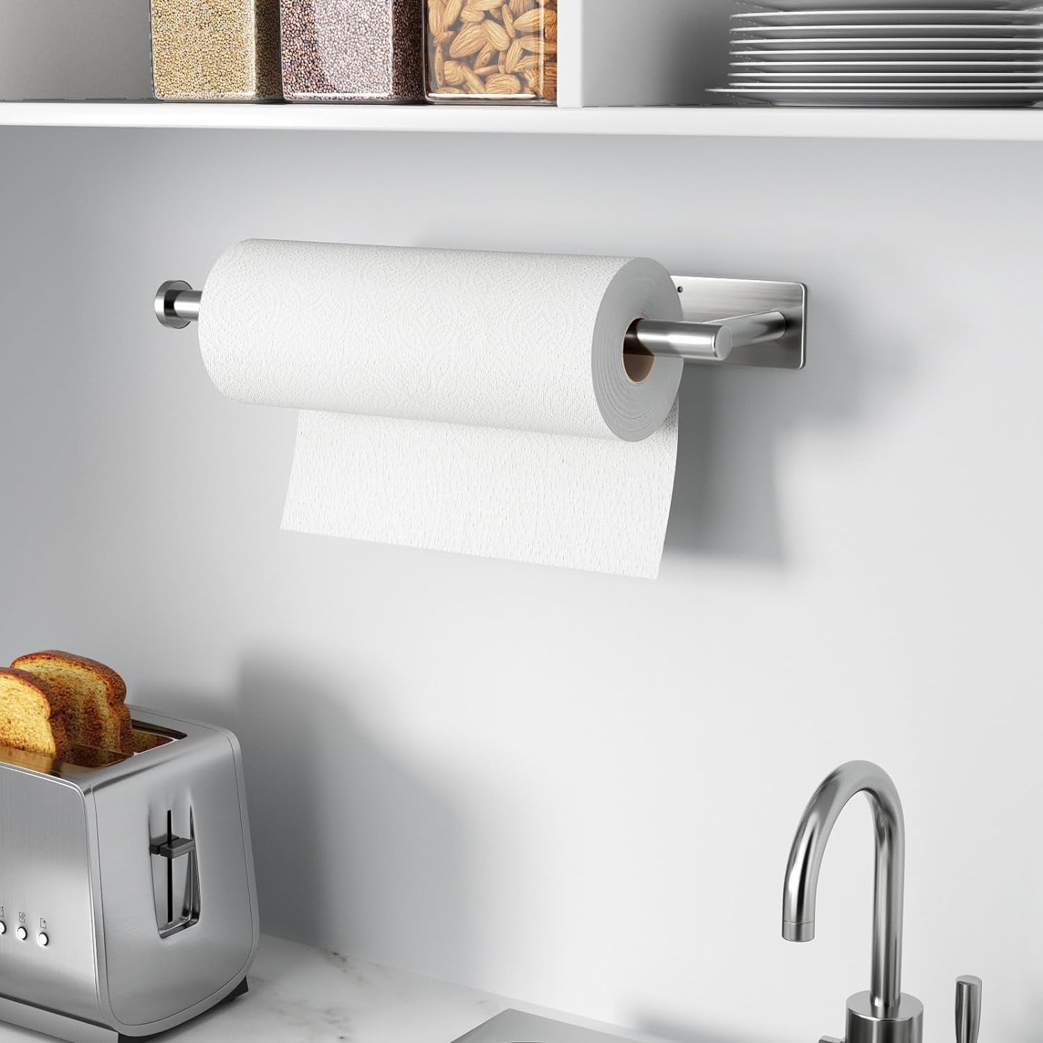 paper-towel-holder-self-adhesive-or-drilling-brushed-nickel-1-pack-sus304-stainless-steel-kitchen-roll-dispenser-under-cabinet-wall-mounted-rack