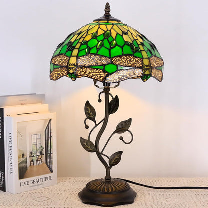 Table Lamp Base Replacement Only (N (W 6 H 20 Inch)) | Fit for 8, 10, 12 Inch Tiffany Style Stained Glass Lampshade, Dark Bronze Finish, Resin, Push Switch on Cord7