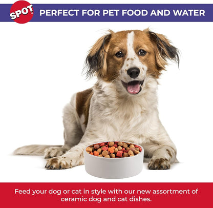 SPOT Ceramic Stoneware- Pet Bowl for Medium and Large Dogs, Classic Heavy Duty Non-Slip Ceramic Bowl for Food and Water - 7.5In Diameter4