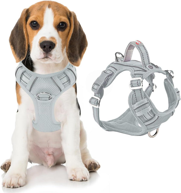BARKBAY Dog Harness No Pull with ID Tag Pocket - Heavy Duty, Reflective, Easy Control for Large Dogs(Blue,L)17