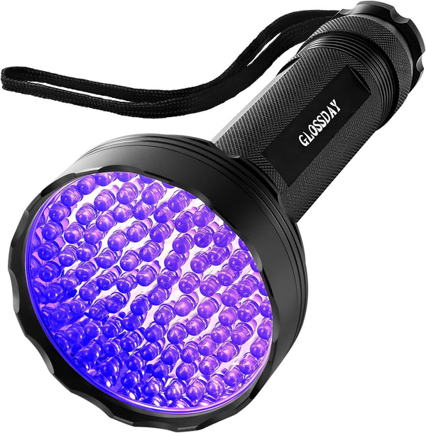 GLOSSDAY UV Flashlight Black Light, 100 LED Black Light Flashlight for Dog/Cat Pet Detector, Scorpions Finder1