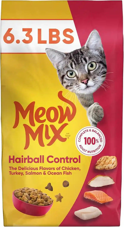 Meow Mix Hairball Control Dry Cat Food, 6.3 Pound Bag1