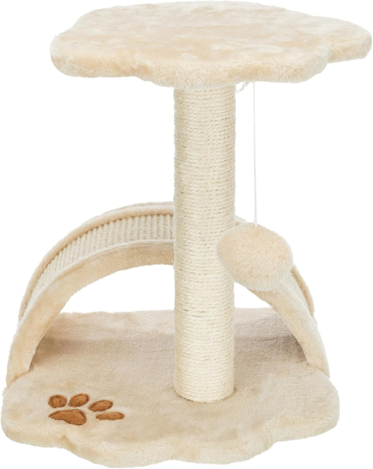 trixie-mica-18-in-cat-tree-for-kittens-indoor-jute-scratching-post-cat-furniture-padded-platform-dangling-toy-greige