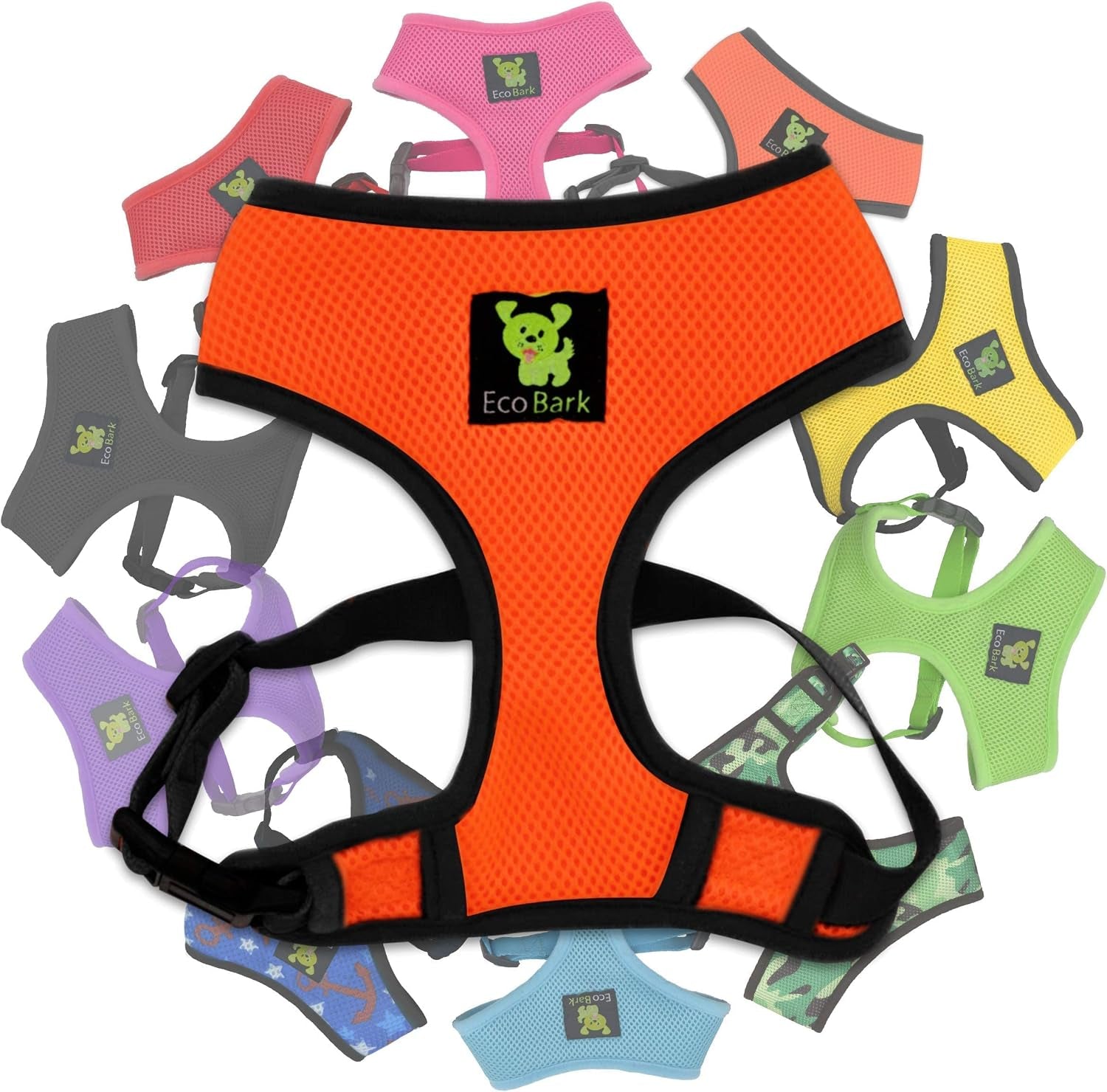 ecobark-dog-harness-soft-mesh-over-the-head-vest-harness-red-small-luxurious-eco-friendly-no-pull-no-choke-design-padded-breathable-body-halter-anti-rub-for-puppy-toy-small-breeds