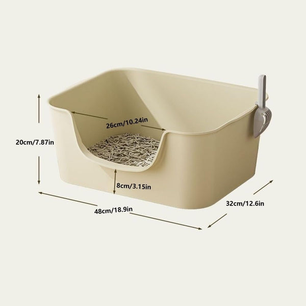 Pet Supplies, Large Anti,Splash Litter Box with High Sides, Easy Clean Cat Pan Includes Scoop(Gray)2