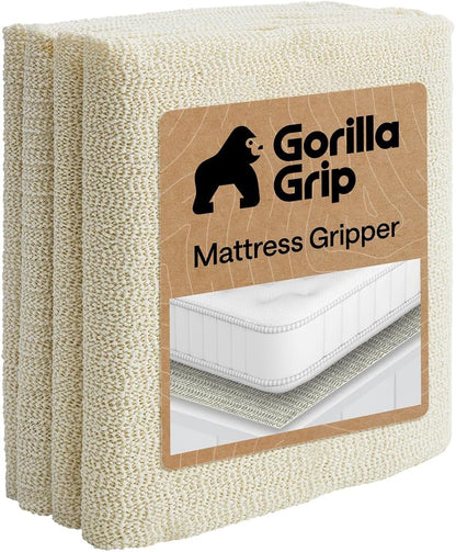 GORILLA GRIP Non Slip Mattress Gripper, 54X72 Queen, Prevents Mattresses from Sliding on Box Spring for Secure Fit, Pads Grip Cushions and Help Reduce Slipping, Breathable Design, Easy Trim Pad, Gray1