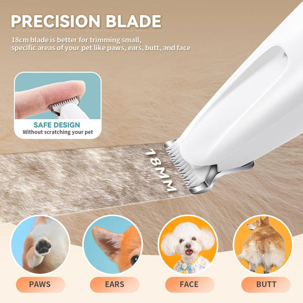 2026 New Pet Precision Trimmer, Dog Paw Trimmer with LED Light, Ultra Quiet | IP68 Waterproof, Dual-Speed Motor, Suit for Trimming Paw, Ear, Face, Butt, Eyebrows, USB Rechageble3