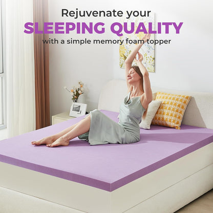 Mattress Topper Twin XL, 2 Inch Gel Memory Foam Mattress Topper for College Dorm, Ventilated Soft Mattress Pad, Bed Topper, Certipur-Us Certified2