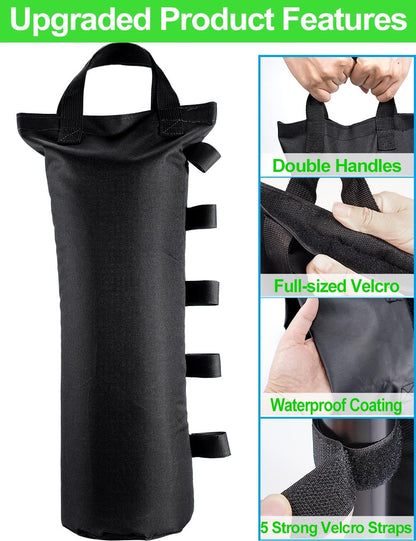 120LBS Extra Large Heavy Duty Canopy Weights Sand Bags for Ez Pop up Canopy Tent Gazebo Outdoor Instant Sun Shelter Patio Umbrella, Upgraded 5 Full-Sized Magic Stick and 2 Nylon Handles, 4Pack5